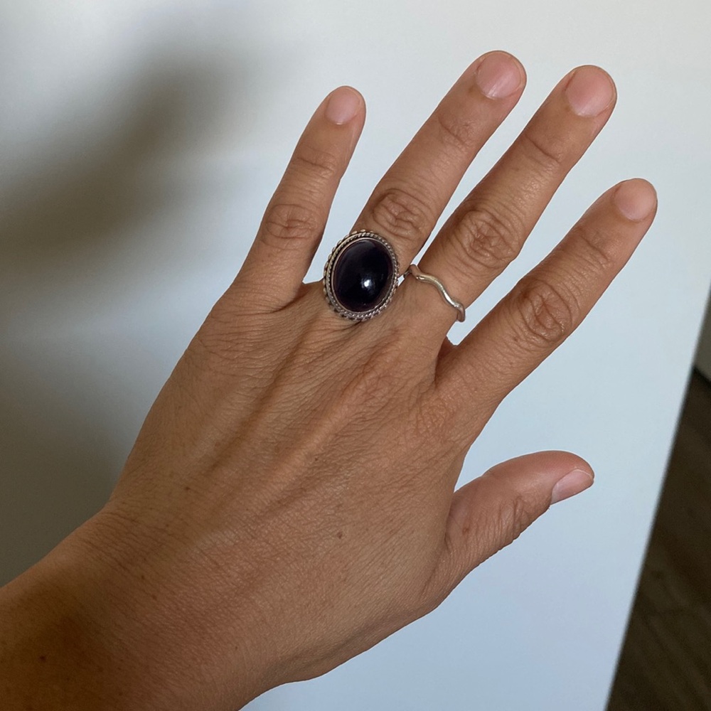 Sterling Silver Purple Gemstone Ring